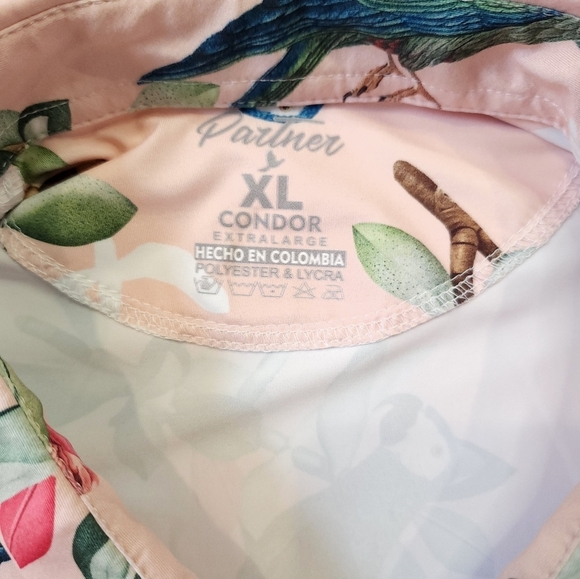 CONDOR Mens Performance Golf Polos Size XL Parrots Pink White Partner - Picture 3 of 10